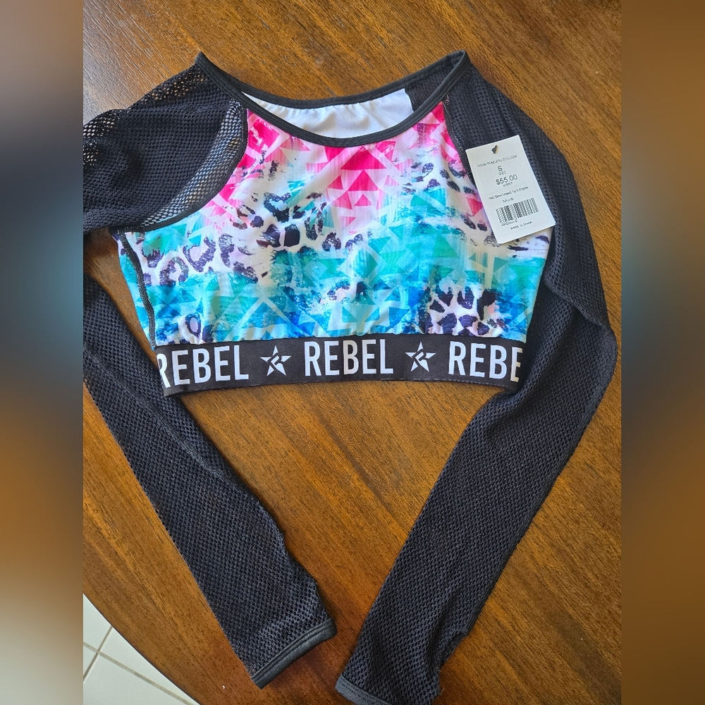 Rebel Athletic Mesh Crop AS NWT